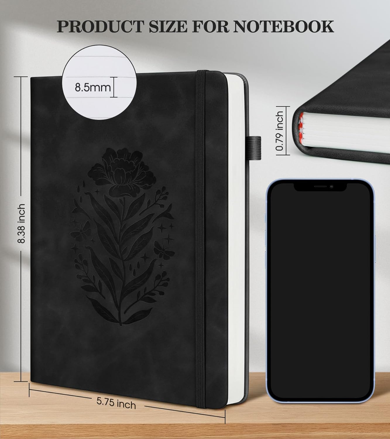 Journal Notebook, Hardcover Leather Journals for Writing, Writing Journal, College Notebook -5.75''X8.38'' (200 Pages-A5) Journal Notebook, Hardcover Leather Journals for Writing, Writing Journal, College Notebook -5.75''X8.38'' (200 Pages-A5)